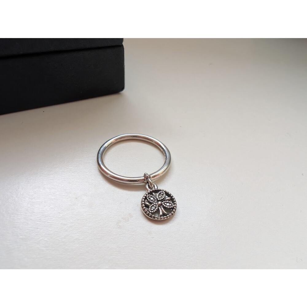 Pandora “Tree of Life” Dangle Ring – Sterling Silver – Size 50 – NWOB